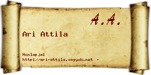 Ari Attila névjegykártya